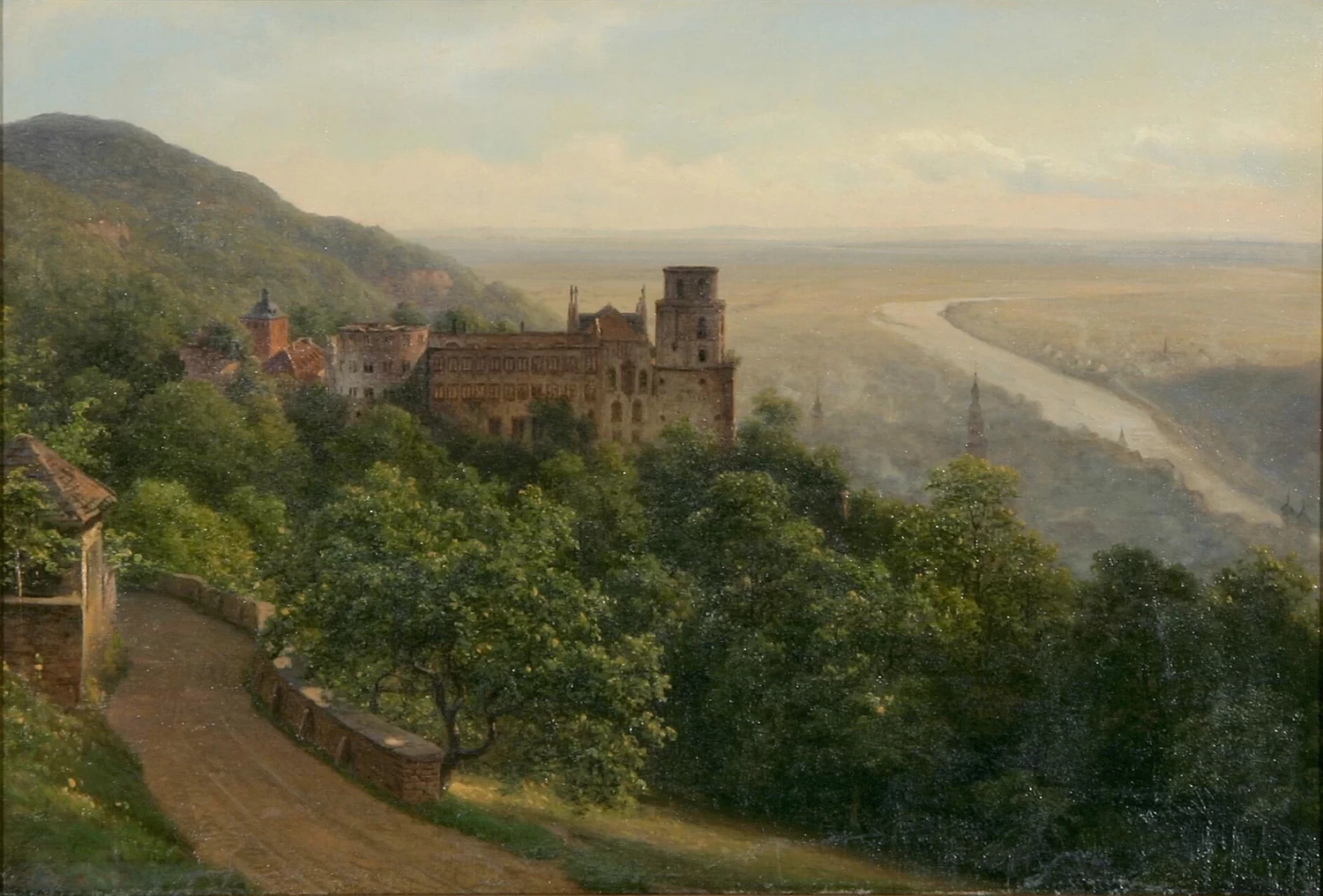 Paesaggio con vista su un castello, 1858